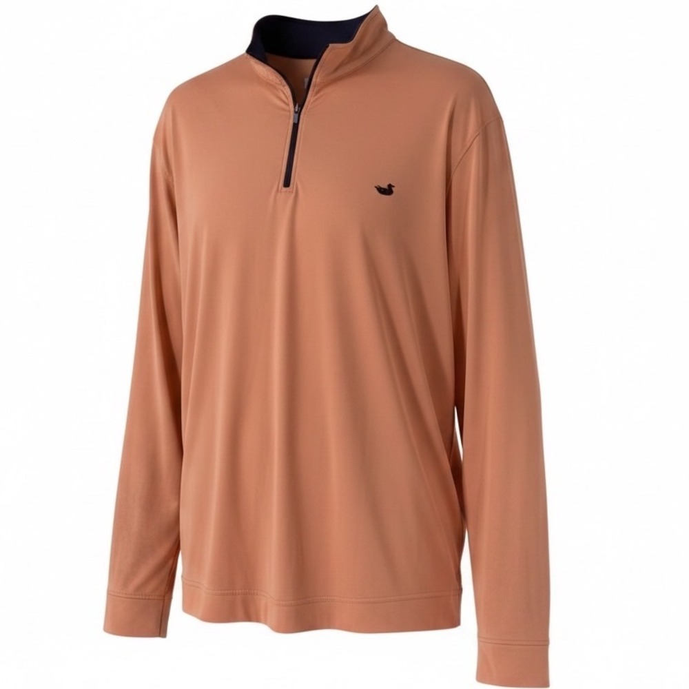 Southern Marsh Mens Fieldtec Quarter Zip Pullover Coral Peach Orange Large L